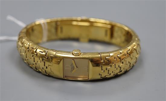 A ladys gilt stainless steel Christian Dior bracelet watch.